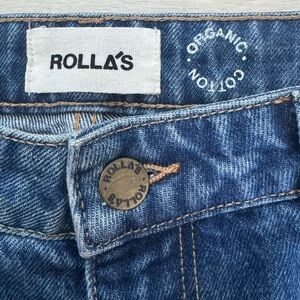 ROLLA’S Original High Rise Straight Dark blue denim wash jeans 25 Organic Cotton
